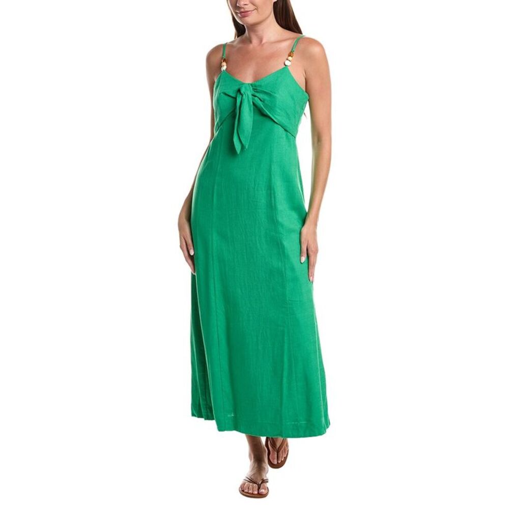 Cece Womens  Linen-Blend Tank Maxi Dress, Green